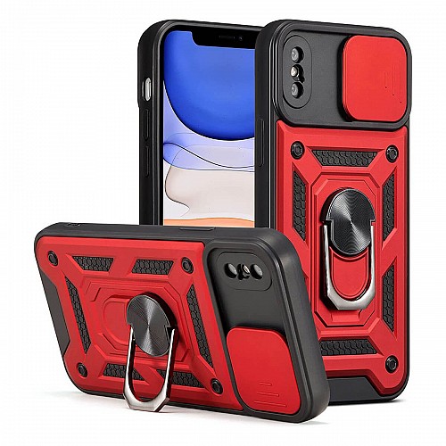 Bodycell Armor Slide Cover Case iPhone XS Max Red