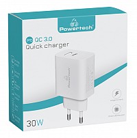 POWERTECH   PT-1044, USB & USB-C, PD QC3.0, 30W,  PT-1044