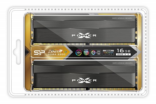 SILICON POWER μνήμη DDR4 UDIMM XPOWER Zenith, 2x 8GB, RGB, 3200MHz, CL16 SP016GXLZU320BDD