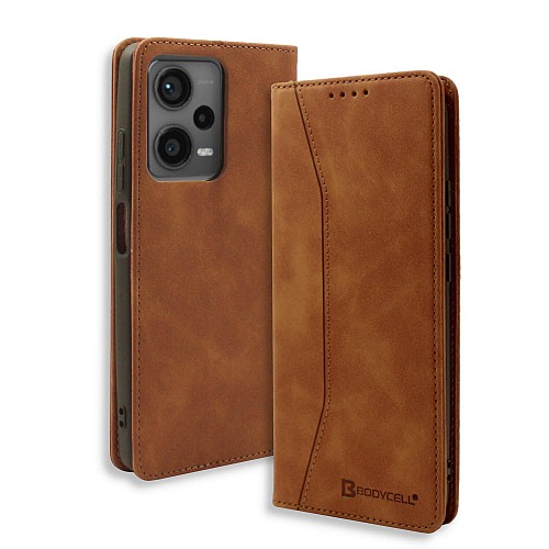 Bodycell Book Case Pu Leather Xiaomi Note 12 Pro Plus 5G Brown