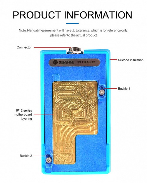 SUNSHINE βάση motherboard SS-T12A-N12 για iPhone 12 series, θερμαινόμενη SS-T12A-N12