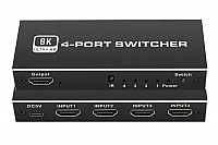 HDMI switch CAB-H149 με τηλεχειριστήριο, 4 σε 1, 8K/60Hz, μαύρο CAB-H149