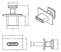 DELOCK κάλυμμα προστασίας για θύρα USB-C 64015 με λαβή, μαύρο, 10τμχ 64015