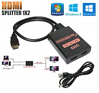 POWERTECH HDMI splitter CAB-H156, 2  1, 4K/60Hz, HDR/HDCP, 50cm,  CAB-H156