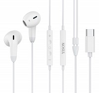 YISON earphones με μικρόφωνο X8, USB-C σύνδεση, Φ13mm, 1.2m, λευκά X8-CWH