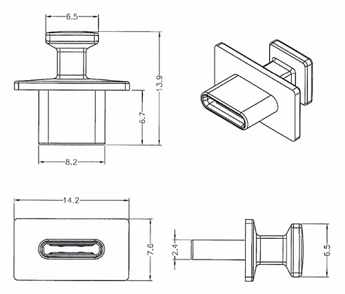 DELOCK κάλυμμα προστασίας για θύρα USB-C 64097 με λαβή, λευκό, 10τμχ 64097