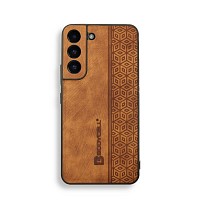 Bodycell Pattern Leather Backcover Samsung S21 FE  Brown