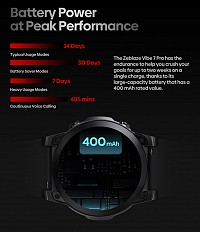 ZEBLAZE smartwatch Vibe 7 Pro, 1.43 AMOLED, ηχείο & mic, 3 ATM, μαύρο VIBE7PRO-BK