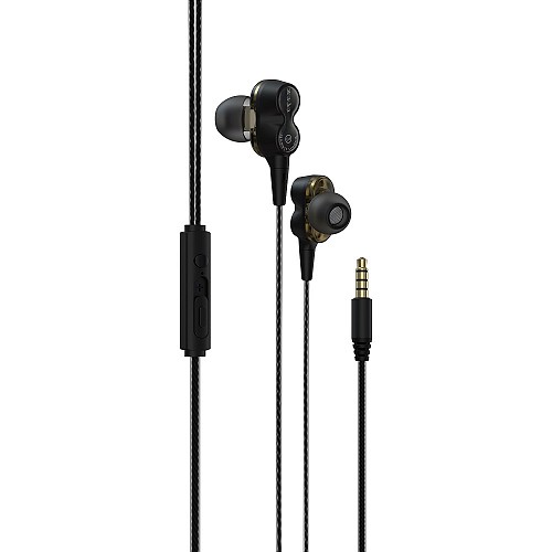 DEVIA wired earphones Smart Dual jack 3,5mm black inear