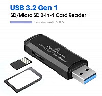 POWERTECH card reader PT-1112  SD & micro SD, USB 3.2, 5Gbps,  PT-1112