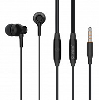 CELEBRAT earphones με μικρόφωνο G25, 3.5mm σύνδεση, Φ10mm, 1.2m, μαύρα G25-BK