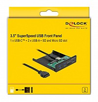 DELOCK front panel 64058, 3.5 σε USB-C, 2x USB & SD/Micro SD 64058