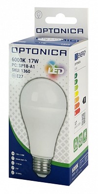 OPTONICA LED λάμπα A60 1360, 17W, 6000K, E27, 1710lm OPT-1360