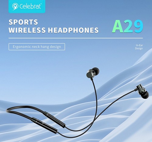 CELEBRAT earphones A29  , Bluetooth, 10mm, 80mAh,  A29-BK