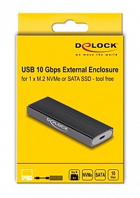 DELOCK   M.2 NVMe PCIe/SATA SSD 42019, tool free, 10Gbps,  42019