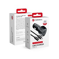 FORCELL CARBON car charger Type C 3.0 PD20W CC50-1C + Lightning cable Black (20W)