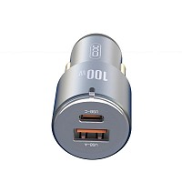 XO - CC47 CAR CHARGER 12V, 100W USB-A, USB-C, QC 3.0, PD3, Tarnish