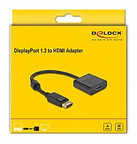 DELOCK αντάπτορας DisplayPort σε HDMI 63585, 4K/30Hz, active, μαύρος 63585