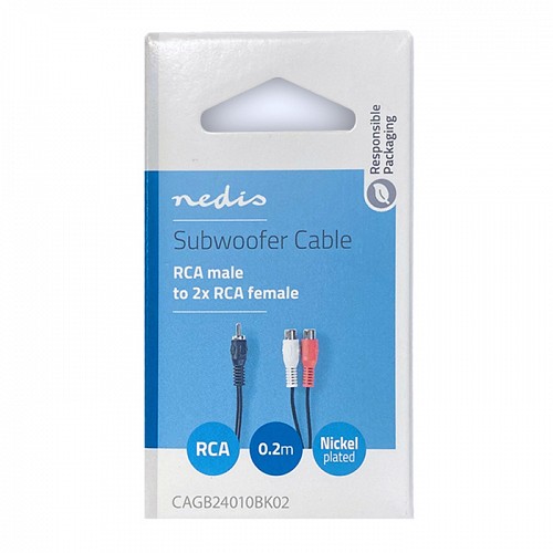  1x RCA . - 2x RCA ., 0.20m NEDIS CAGB24010BK02