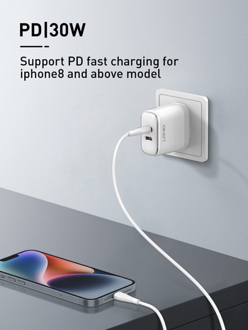 LDNIO  Lightning  USB-C LC611I, 30W PD, 1m,  6933138601105