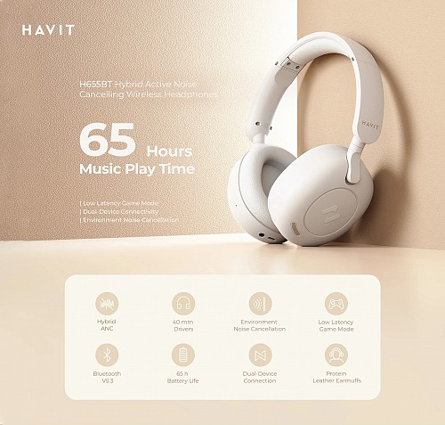 Ασύρματα Ακουστικά Havit - H655BT (Beige)