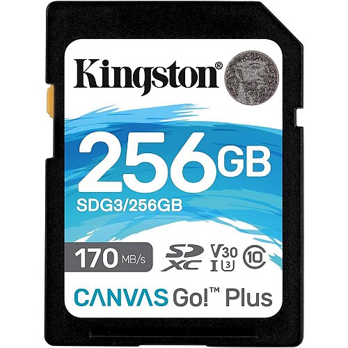 Kingston Canvas Go Plus SDXC 256GB Class 10 U3 V30 UHS-I (SDG3/256GB) (KINSDG3-256GB)