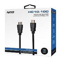 Καλώδιο High Speed HDMI με Ethernet 10.2Gbps, HDMI αρσ. - HDMI αρσ., 10m NOD HC10-10C