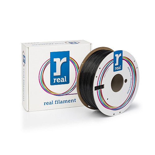 REAL PLA 3D Printer Filament - Black - spool of 1Kg - 1.75mm (REALPLABLACK1000MM175)