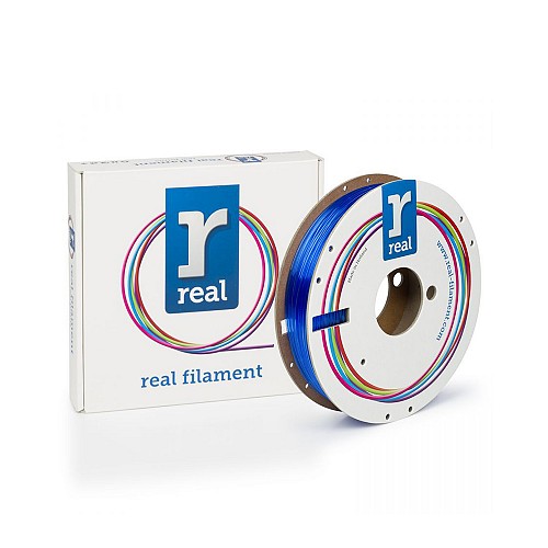 REAL PETG 3D Printer Filament-Translucent Blue - spool of 0.5Kg -1.75mm (REALPETGBLUE500MM175)