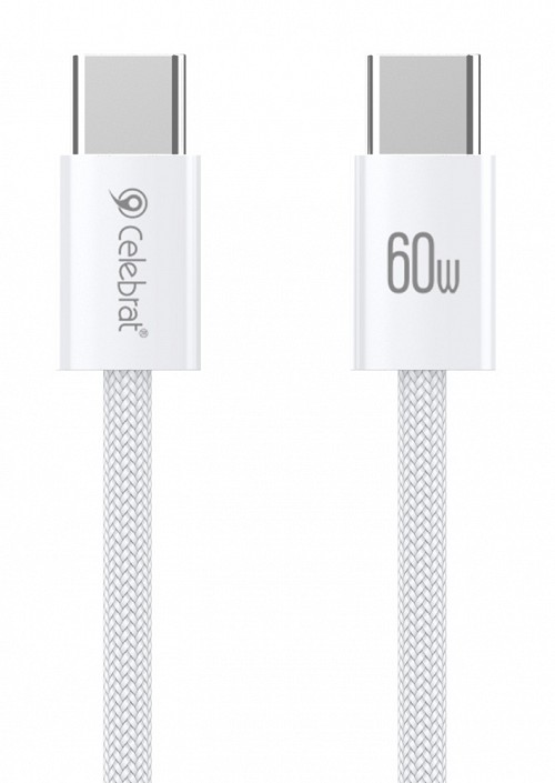 CELEBRAT  USB-C U600, 60W, 480Mbps, 1m,  U600-WH