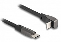 DELOCK καλώδιο USB-C 80751, 60W, flat, γωνιακό, 480 Mbps, 1m, μαύρο 80751