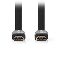 Flat καλώδιο High speed HDMI with Ethernet, HDMI αρσ. - HDMI αρσ., με επίχρυσες επαφές, 2.00m NEDIS CVGL34100BK20