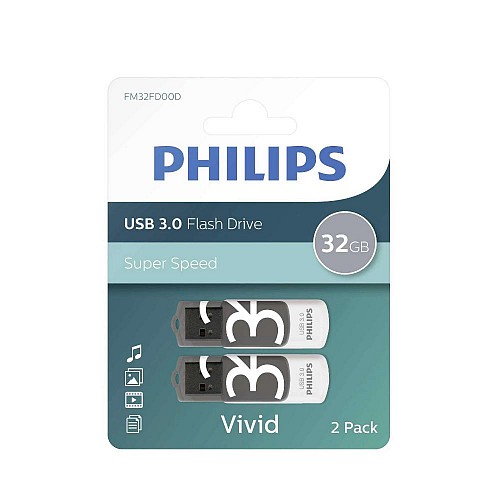 Philips Vivid pack 32GB USB 3.0 Stick  (PHUSB32GVIVIDU3P2) (PHIPHUSB32GVIVIDU3P2)