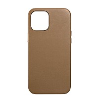 iCarer WMI1217 iPhone 12 Pro Max Real Leather Back Cover with MagSafe Brown