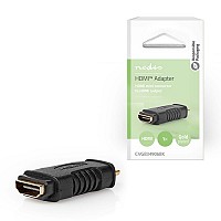 Αντάπτορας High Speed HDMI with Ethernet, HDMI mini αρσ. - HDMI θηλ, με επίχρυσες επαφές NEDIS CVGB34906BK