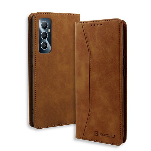 Bodycell Book Case Pu Leather Realme C65 4GBrown