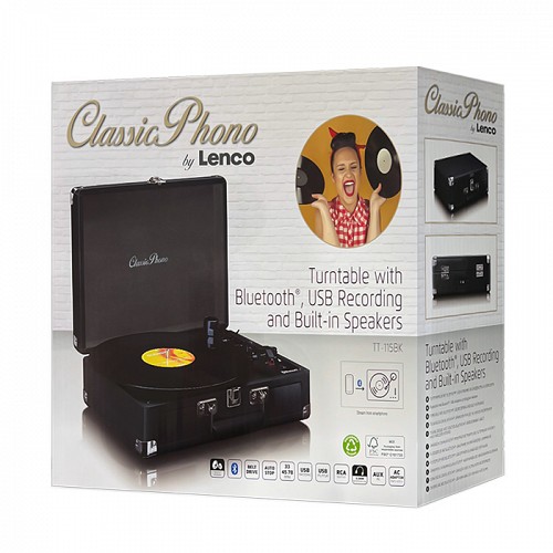     3W, Bluetooth,      MP3 LENCO CLASSIC PHONO TT-115BK