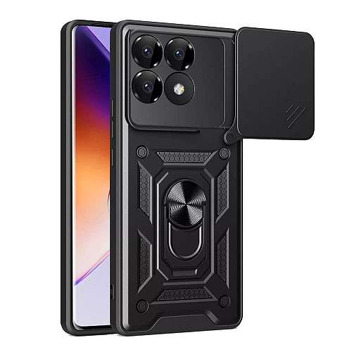 Bodycell Armor Slide Cover Case Xiaomi Poco F6 Pro 5G Black