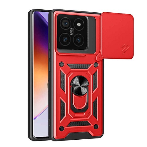 Bodycell Armor Slide Cover Case Xiaomi 14T Pro 5G Red