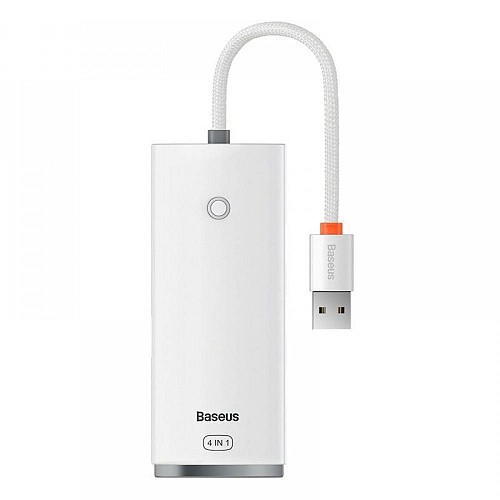 Baseus Lite Series Hub 4in1 USB To 4x USB 3.0, 25cm White (WKQX030002) (BASWKQX030002)