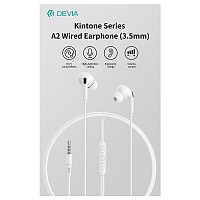 Hands Free Stereo Devia EM106 A2 3.5mm Kintone Λευκό