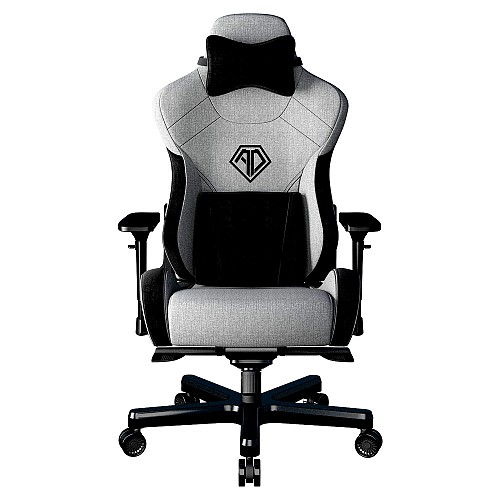 ANDA SEAT Gaming Chair T-PRO II Light Grey/ Black FABRIC with Alcantara Stripes