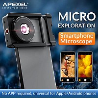 APEXEL φακός μικροσκόπιο APL-MS009 για smartphone κάμερα, 100x zoom, LED APL-MS009