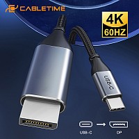 CABLETIME καλώδιο USB-C σε DisplayPort CT-CMDP2, 4K/30Hz, 1.2m, μαύρο CT-CMDP2-S1.2S