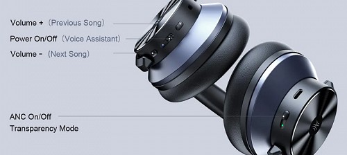 ONEODIO headphones A10, ενσύρματα & ασύρματα, Hi-Res ANC, 40mm, μαύρο OA-A10