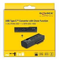 DELOCK docking station 64252 για M.2 NVMe/SATA SSD & HDD, clone function 64252