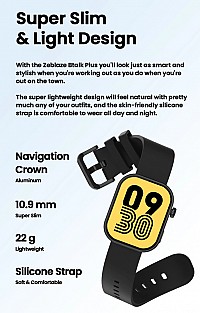 ZEBLAZE smartwatch Btalk Plus, heart rate, 2.03 IPS, IP68, μαύρο BTALKPLUS-BK