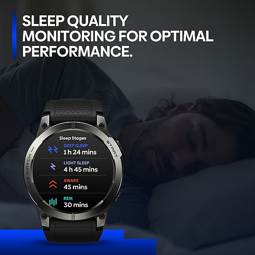 ZEBLAZE smartwatch Stratos 3 Pro, heart rate, 1.43 AMOLED, GPS, μαύρο STRATOS3PRO-BK