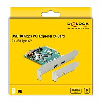 DELOCK κάρτα επέκτασης PCI Express x4 σε 2x USB-C 90397, 10 Gbps 90397