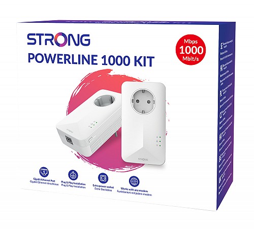 STRONG Powerline Kit POWERL1000DUOEUV2, Passthrough, 1000Mbps, 2τμχ POWERL1000DUOEUV2